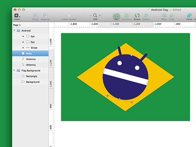 Android Brazil Flag android brazil design mobile sketch ui vector