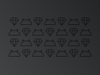 Android + Sketch android android head diamond sketch sketch logo