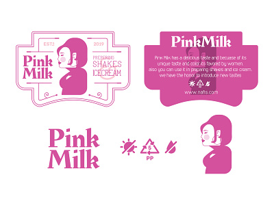 Pink Milk design face femenine flat hair icon illustration iran lable logotype pink portrait saalehii tehran ui vector صالحی