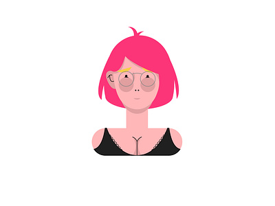 Lady Body 5 body bra design flat glasses hair illustration lady nude portrait saalehii امیرحسین صالحی صالحی