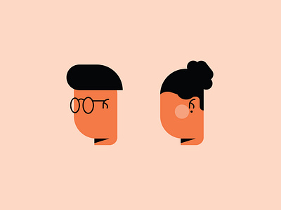 2k boys design earings face flat glassy graphic hair illustration iran portrait ui vector