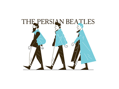 The Persian Beatles beatles design face flat hair illustration iran portrait tehran ui vector