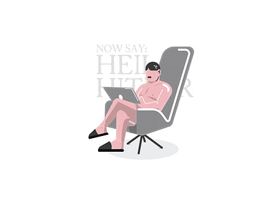 These Days With Hitler body chair design face flat hair hitler illustration iran laptop nude portrait tehran ui vector