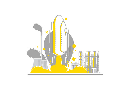 Refinery Startup design flat illustration iran oil refinery rocket saalehii startup tehran ui vector صالحی