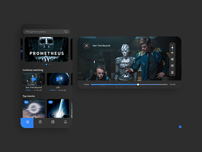 A Movie Streaming Service Home Screen and Player