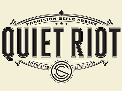 Quiet Riot logo art emblem insignia lettering logo original ornaments vector