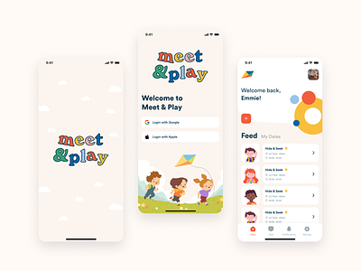 Meet & Play app application children design illustration interface kid mobile design startup ui ux