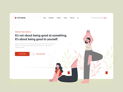Yoga Studio Landing Page branding design graphic design ui vector