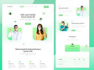 Information - Information about COVID-19 clean covid-19 covid19 dashboard healtcare information information page landing page medic minimalist pandemic ui uiux ux web