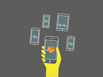 mobile health checker WIP iconography mobify vector illustration
