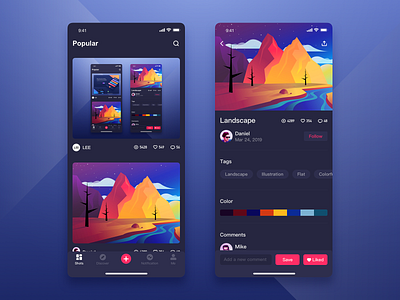 Dribbble App Concept app dribbble ui