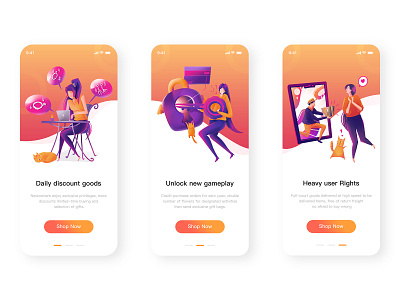 App guide page interaction effect by CandyLover on Dribbble