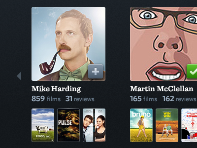 Letterboxd People green grey social typography ui