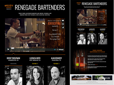 Renegade Bartenders Microsite alcohol black bottle microsite orange texture web yellow