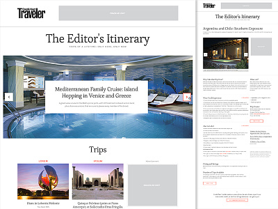 The Editor's Itinerary editorial responsive web