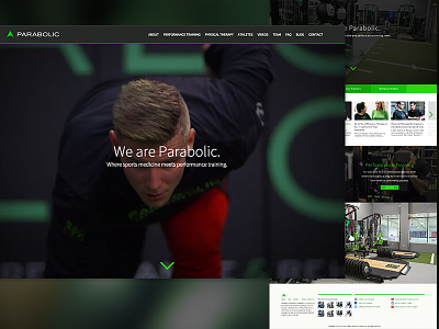Parabolic agency background logo rebranding redesign responsive sports training video web