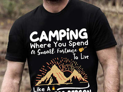 Camping T-shirt branding design fishing t shirt graphic design illustration logo t shirt t shirt mockup tee tee design typography