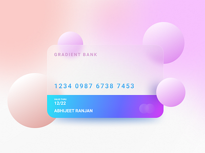 Glassmorphic Credit Card Concept credit cards creditcard debit card glass glassmorphism gradient