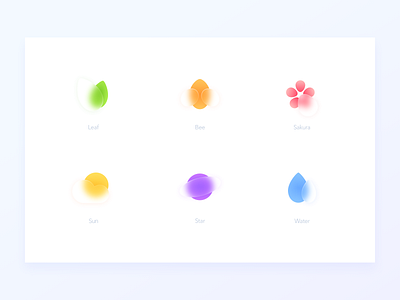 Icon for Spring color design glassmorphism icon ui