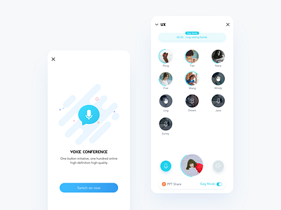 语音会议 app design ui