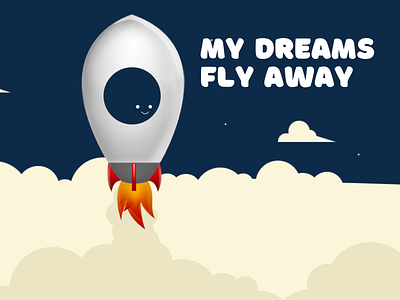 My dreams fly away design illustration