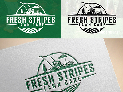 Fresh Stripes Lawn Care Logo barnding brand identity brand identity branding brand identity design branding design illustration logo logo design vector