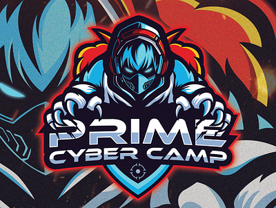 Gaming logo for Prime Cyber Camp barnding brand identity brand identity branding design icon illustration logo logo design mascot design vector