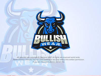 Bullish Wear Logo Design brand identity brand identity branding brand identity design illustration logo logo design mascot design mascot logo