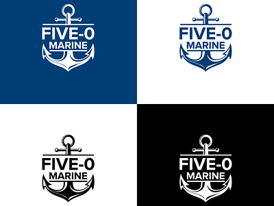 Five-0 Marine Logo barnding brand identity brand identity branding brand identity design design icon illustration logo logo design vector