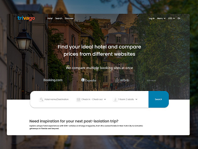 Trivago Redesign design travel travel app trivago uiux userexperience webdesign