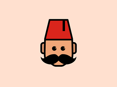 Mascot Logo Shisha Lounge Keyfi arabic beard efe fez hookah lounge moustache ottoman shisha turkish