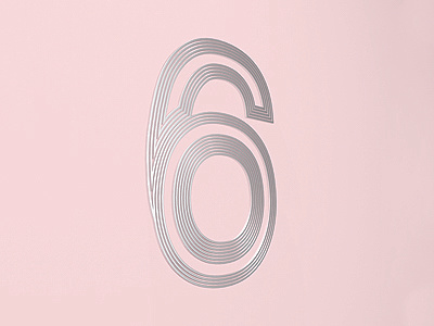 6 - 36daysoftype challenge 3d 6 art deco fun inspire lettering letters pink retro silver type typography