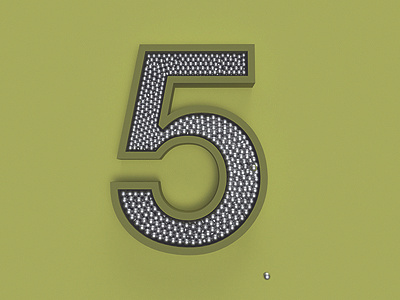 5 - 36daysoftype challenge 3d 5 gold green industrial lettering letters numbers steel steel texture type typography