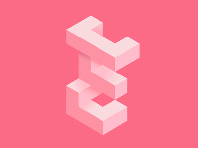 E - 36daysoftype challenge abstract e isometric art letter techno typography vector