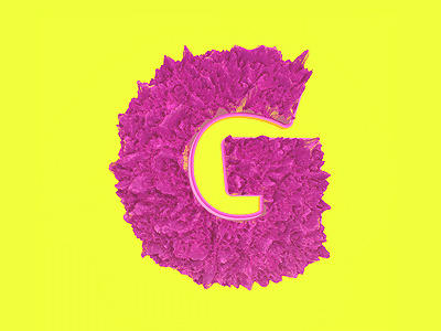 G - 36daysoftype challenge 3d g letter g sponge texture typography typography inspired vibrant vray