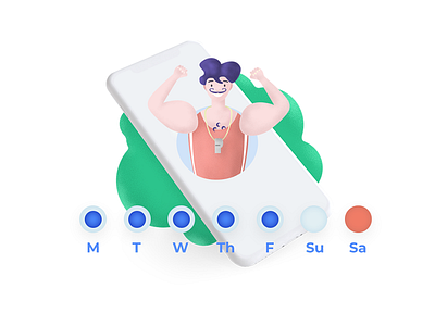 How it Works Illustrations calendar illsutration callendar design illustration illustration art mobile personal trainer personal training vector vectors web app week