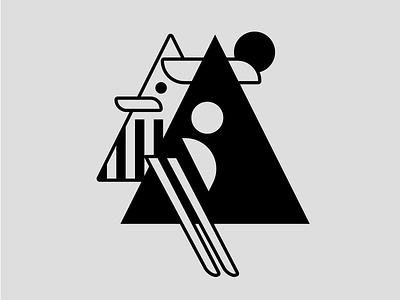 Daily logo challenge - day 8: Skiing abstract icon logo minimal mountains skie skiing vector vectors