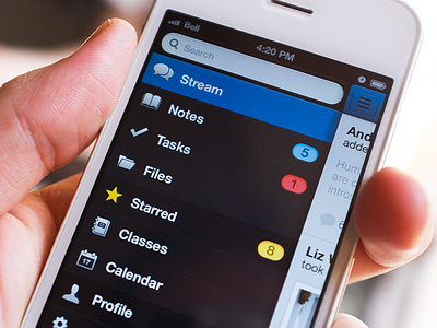 Main menu app black controls interface iphone menu settings sliding menu texture ui