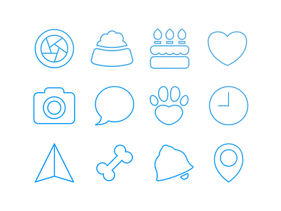 Woof Icons app birthday camera clock dogs icons ios7 paw woof