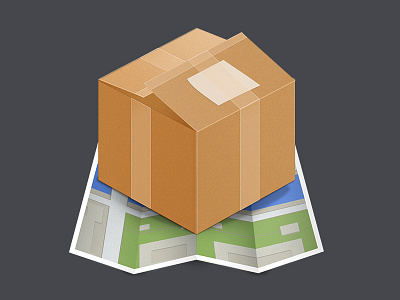 Parcel Icon Concept box icon mac map parcel post posta texture