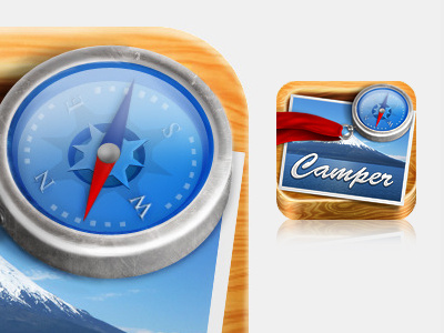 Camper icon ios ipad iphone navigation texture wood