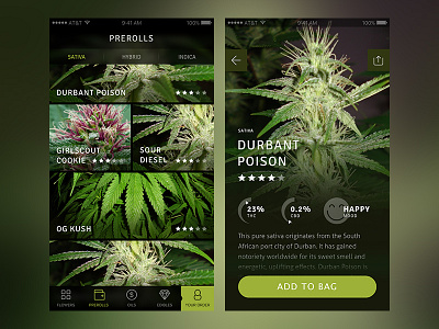 Weed App app delivery interface ios iphone marijuana medical medicine sativa shopping ui weed