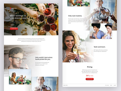 Testevine Homepage clean delivery homepage startup web web design wine