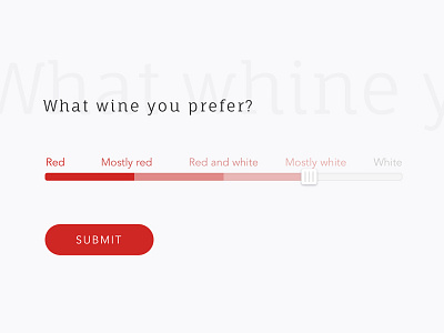 Red Vs White interface preference slider ui web wine