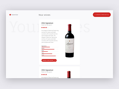 Your Wines interface timeline ui web wine