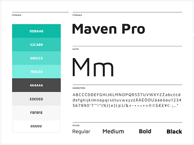 Midzi Style colors font mavenpro palette style styleguide typeface