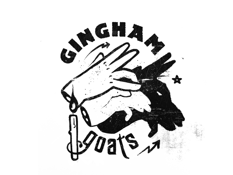 Gingham Goats goat graphic design hands logo old school shadow texture