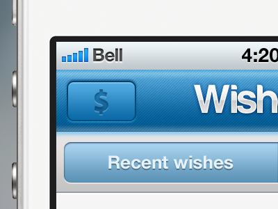 Wishcloud app $ app blue clean cloud interface iphone noize silver texture ui wish