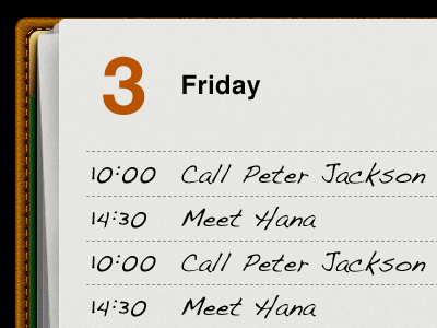 Continue to work on my planner app app brown gold interface ipad leather noize paper texture ui