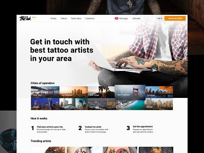 the.ink homepage clean design homepage ink landing marketplace tattoo the.ink typography vesper web design